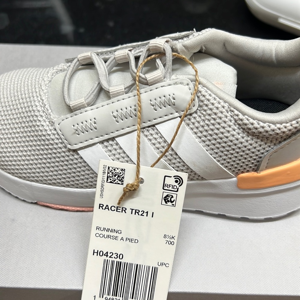 Adidas Racer TR21 K H04230 Grey White Orange Sneakers Little Kids Toddler 9k